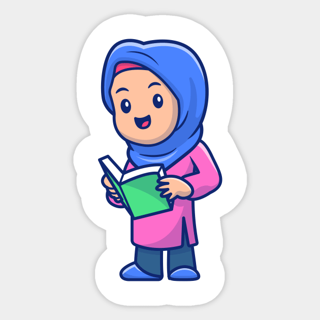 Cute girl moslem reading book Sticker by Catalyst Labs